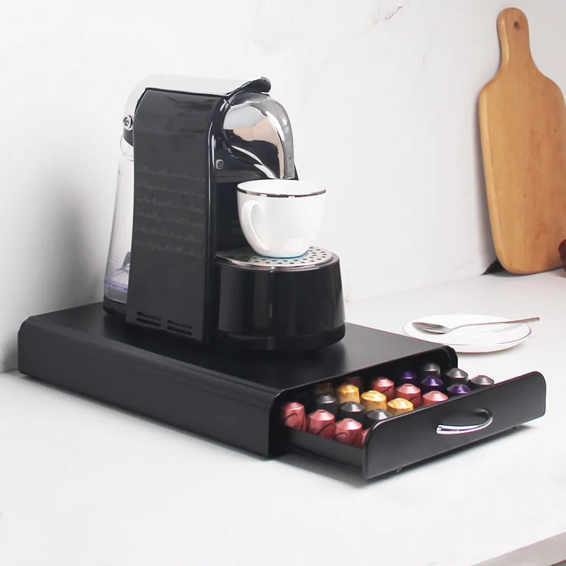 Coffee-Capsule-Drawer-Box-NESPRESSO-Coffee-Machine-Base-Metal-Storage ...