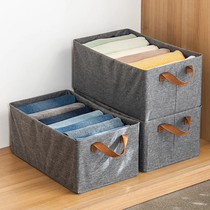 Cationic Clothing Storage Box Clothes Socks Toy Snacks Sundries Organizer Multifunctional Cosmetics Folding Fabric Box 6