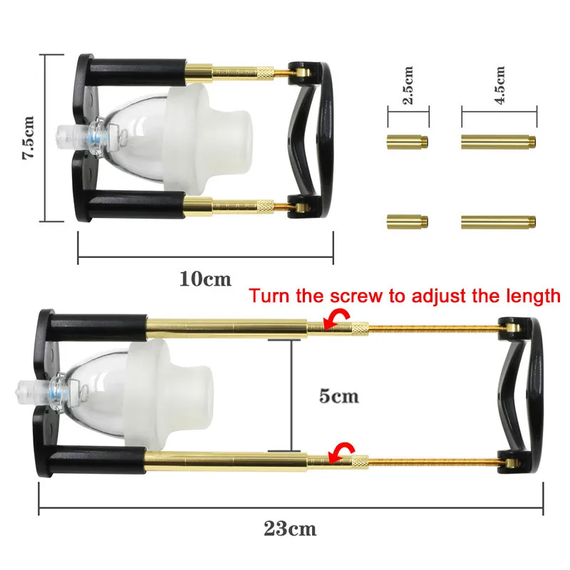 Penis Extender Enhancement Stretcher Pene Growth Pump Dick Extension Erection Device Metal Bracket Penis Pump Penis Enlargement Adult Toys For Men 18+