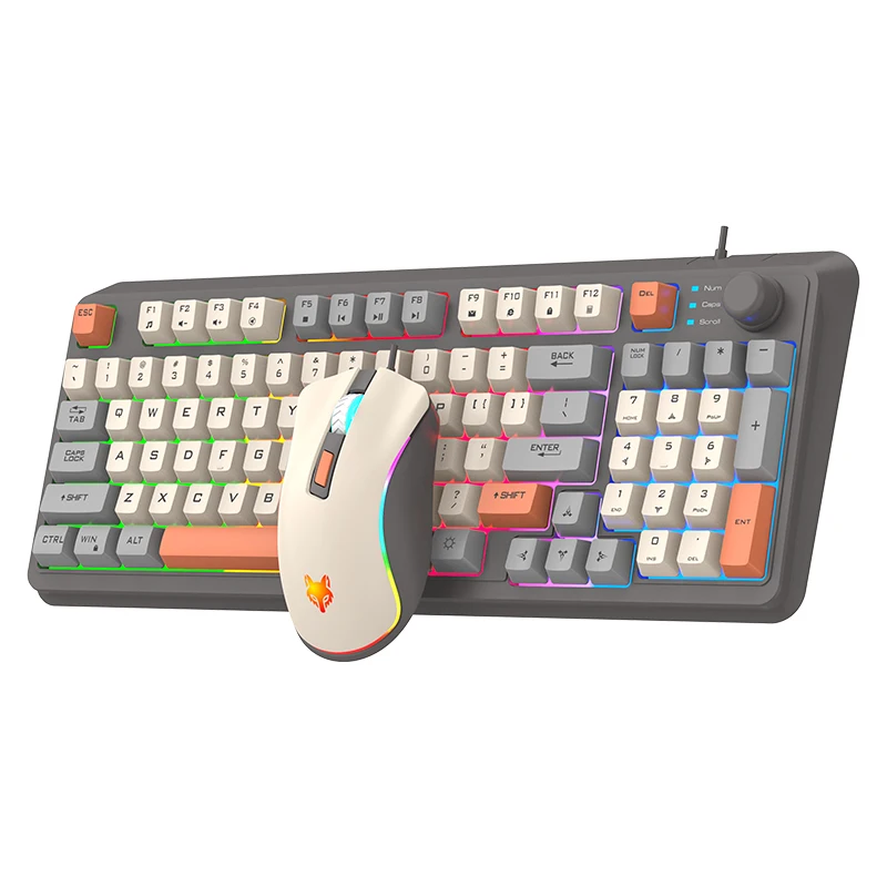 K820 USB 유선 게이밍 키보드 마우스 콤보 데스크탑&노트북 홈 오피스 키보드 조명 포함