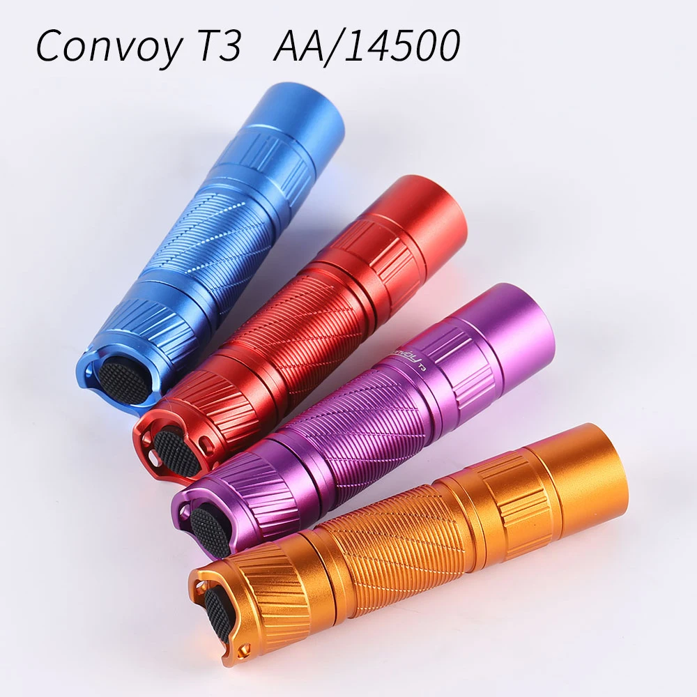 

Фонарик Convoy T3 519A с 4 режимами, миниатюрный светодиодный фонарь на батарейках AA/14500, освесветильник для кемпинга, рыбалки, Рабочая лампа