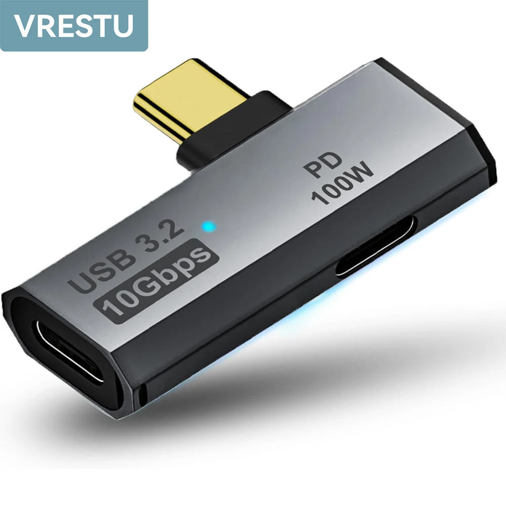 Usb Adapter Usb Adapter Cable Conversion Cable Adapter Usb Cable Adapter Type To Usb Adapter 2 in 1 Dual USB C OTG Adapter Type-C to PD 100W Fast Charging USB3.2 10Gbps Data Converter for Mata Quest2 iPhone 16 iPad Pro PC