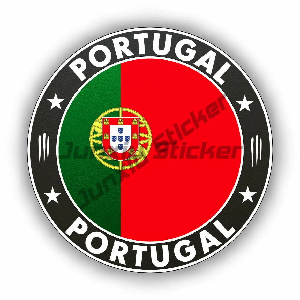 Portuguese Flag sticker PORTUGAL Round Self-Adhesive Vinyl Seal Round Flag Decal for Car Bike Bumper Laptop Cover Scratches