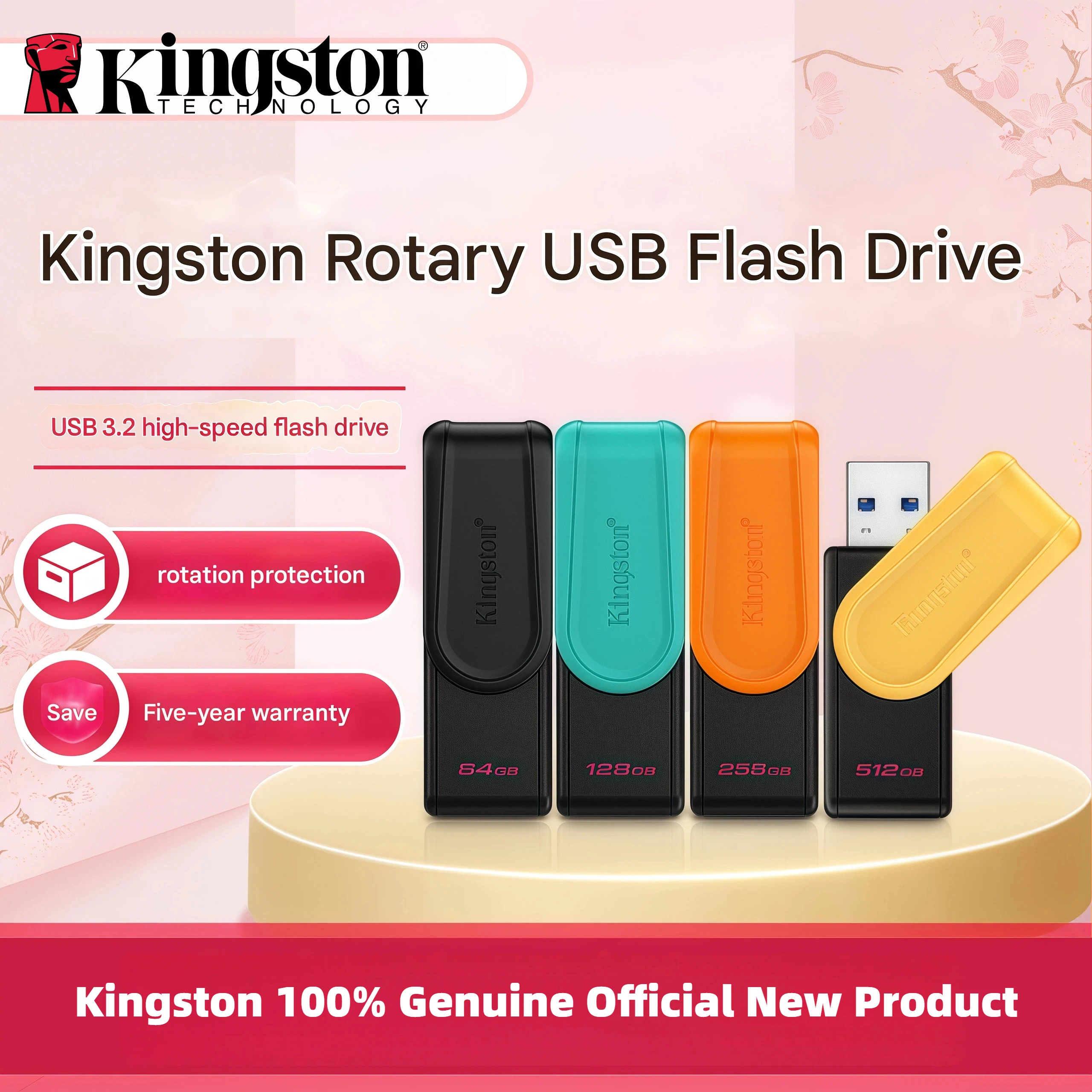 킹스톤 128GB USB 3.2 플래시 드라이브 (DTXS) - 다채롭고 휴대 가능..