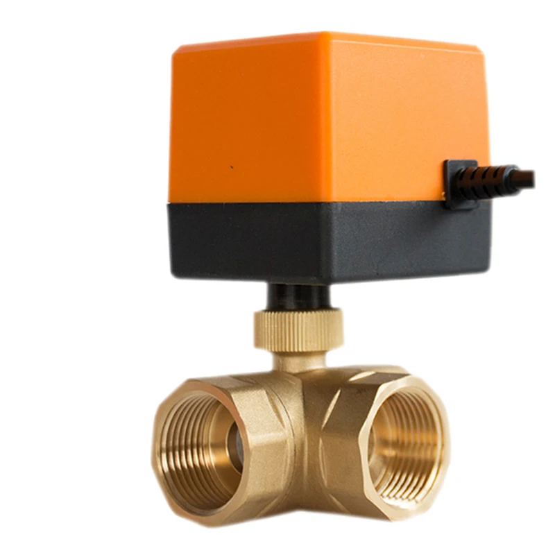 

Three Line Two Way Control 1/2“ 3/4” 1“ 3 Way Motorized Ball Valve Electric Ball valve Brass
