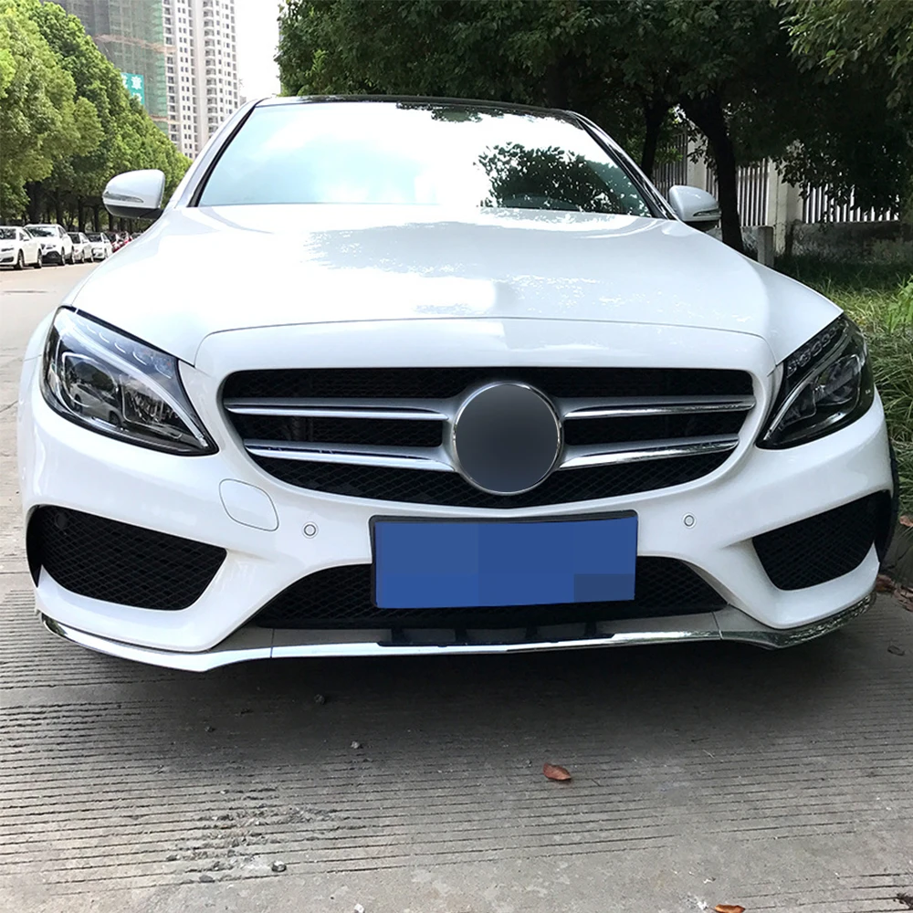메르세데스 벤츠 C 클래스 W205 C180 C200 C250 C300 2015-2018용 프론트 범퍼 스플리터 사이드 스포일러 에어 벤트 윈드 나이프 바디 키트