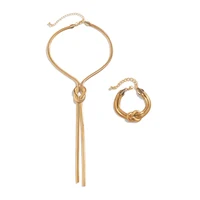 2 pièces/ensemble Sexy lisse longue serpent torsadé chaîne collier Bracelet pour femmes Vintage Goth gland tour de cou Y2K bijoux accessoires nouveau 5