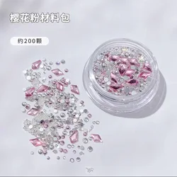 200 - Piece Multi - Shape White and Pink Rhinestone Nail Art Set (Chocolate)