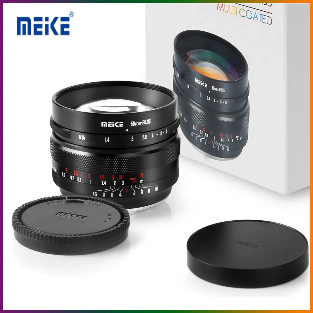 Meike 50Mm F0.95 Aps-C Obiettivo Di Messa A Fuoco Manuale E X M43 Obiettivo Di Montaggio Efm Z Per Sony E Fuji X Fx M43 Canon Efm Eos M Nikon Z Mount