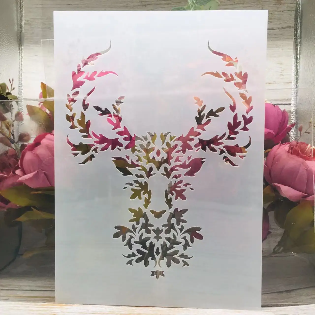 

A4 29cm Mandala Leaves Reindeer DIY Layering Stencils Wall Painting Scrapbook Coloring Embossing Album Decorative Template