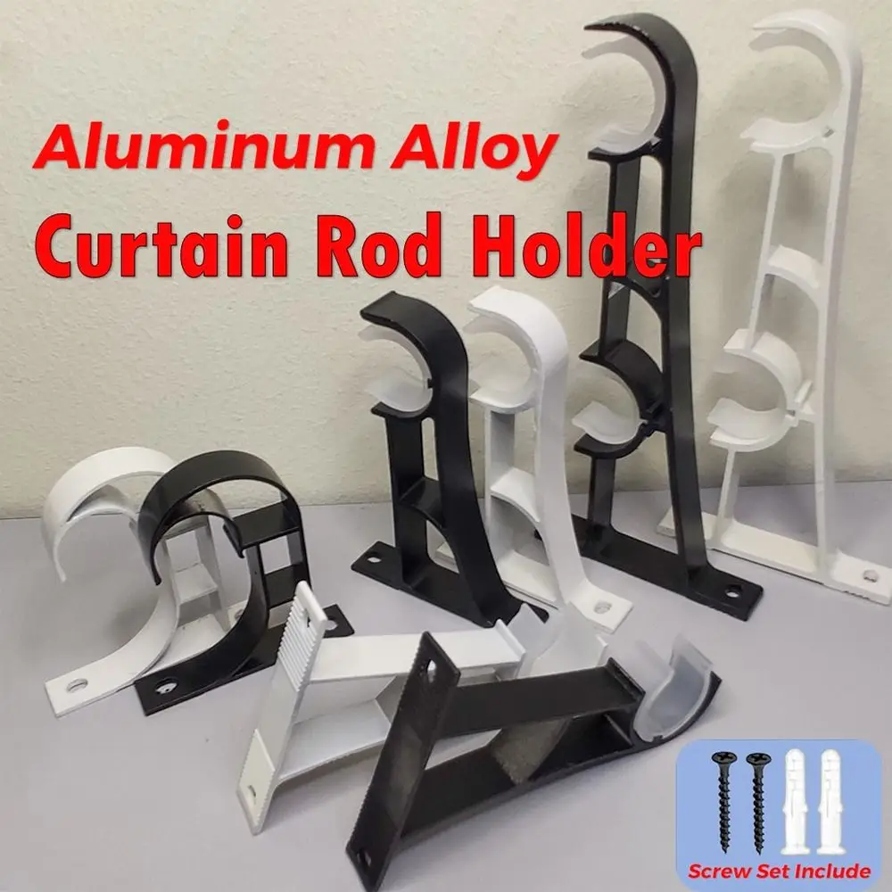 Aluminium Alloy Ceiling Curtain Rod Brackets Hooks Modern Window-Dressing Thicken Curtain Rod Wall Holder Rails Rack Home Decor