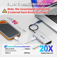 Minisopuru HUB USB C Hub 4 Ports 10Gbps USB Type C to USB C 3.2 Gen1 Hub Adapter for Laptops MacBook Pro Air USB Type-c 3.2 Hub - Image 2