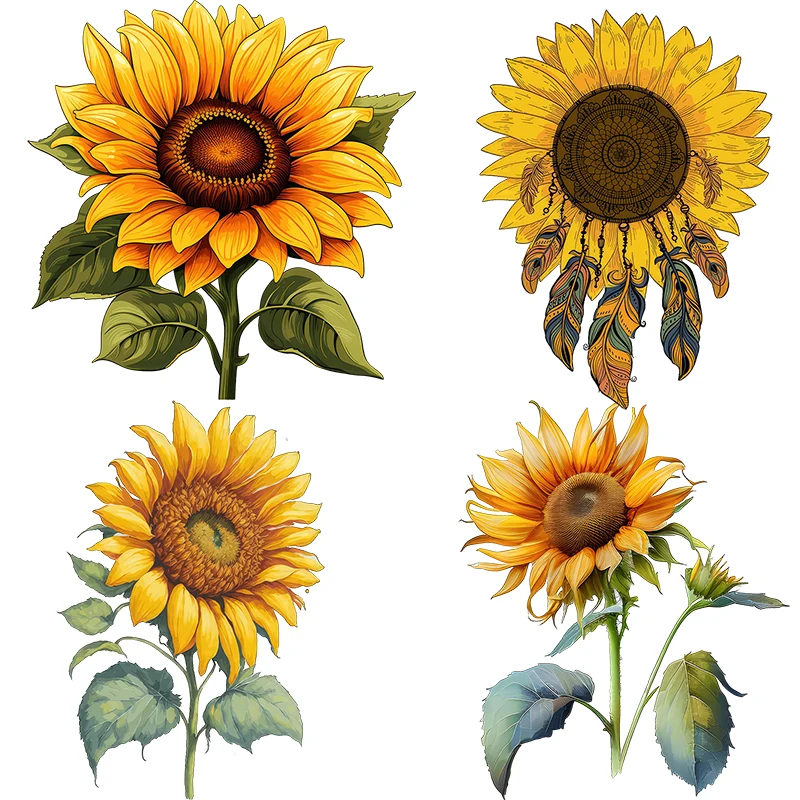 Three Ratels QCF292 Beautiful Sunflower Art Wall Sticker for home Decoration