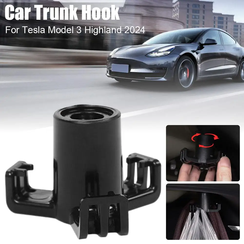 Trunk Grocery Bag Hook For Tesla Highland 2024 Trunk Hook Practical Car Bolt Cover Mounting Holder Car Accessory
