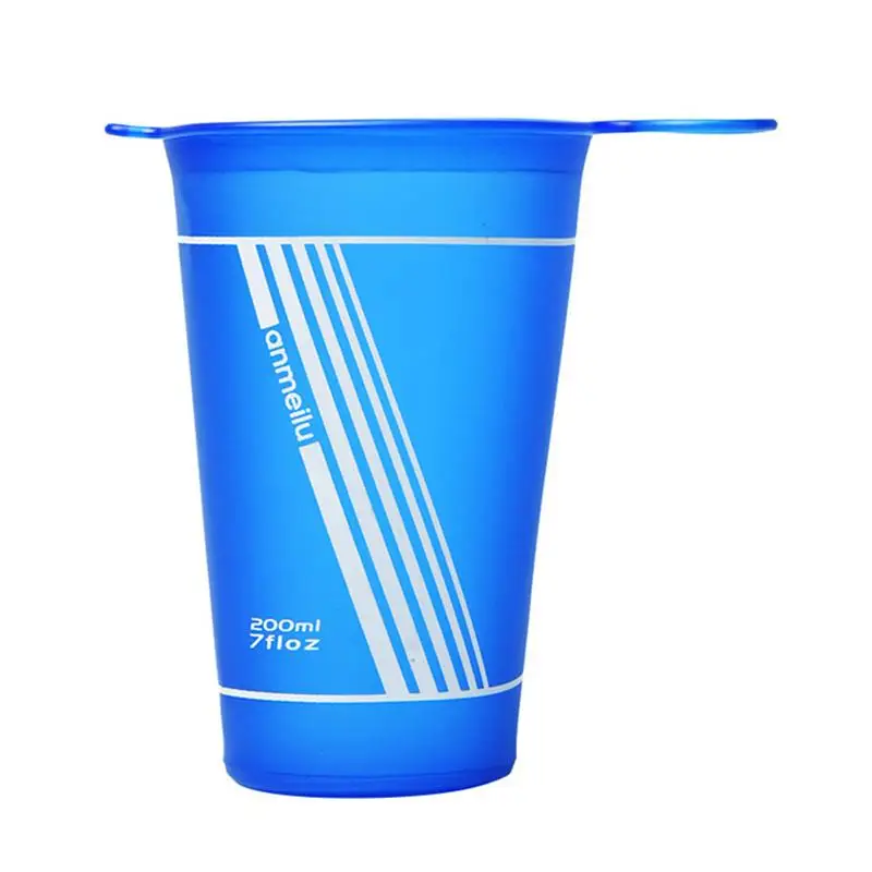 Складна пляшка для води без бісфенолу А для занять спортом на свіжому повітрі, портативні кружки для пиття, м’яка чашка, їзда на велосипеді, біг, походи, 200 мл