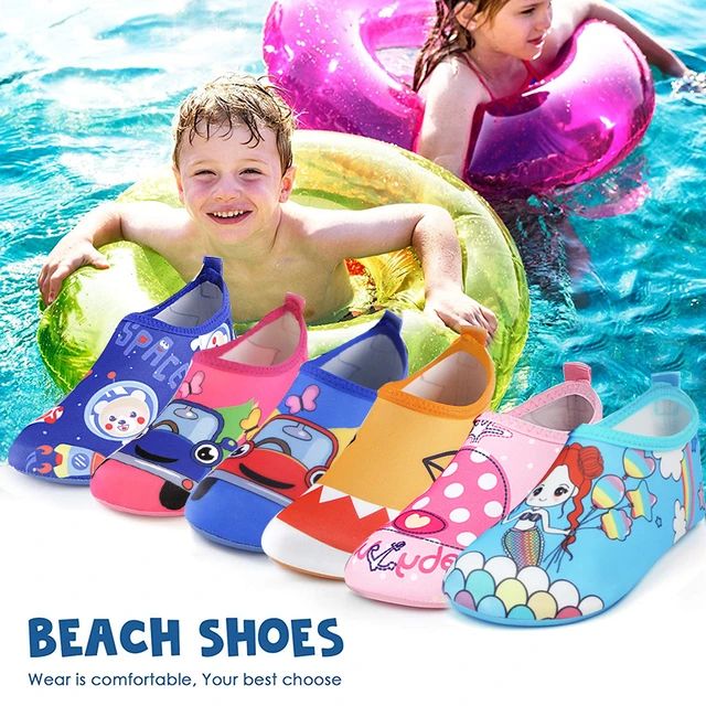 Zapatos de agua antideslizantes para niños y niñas, calcetines de