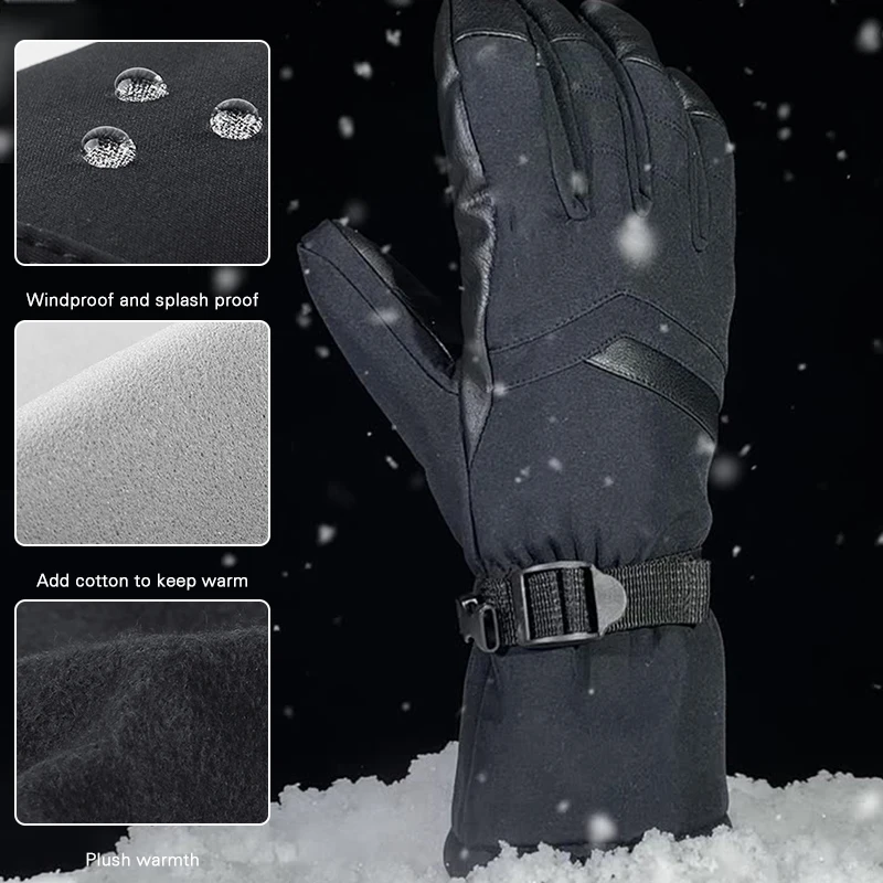 Winter Outdoor Riding Gloves Full Finger Warming Gloves Unisex Touchscreen Sports Gloves for Skating Skiing Running 4