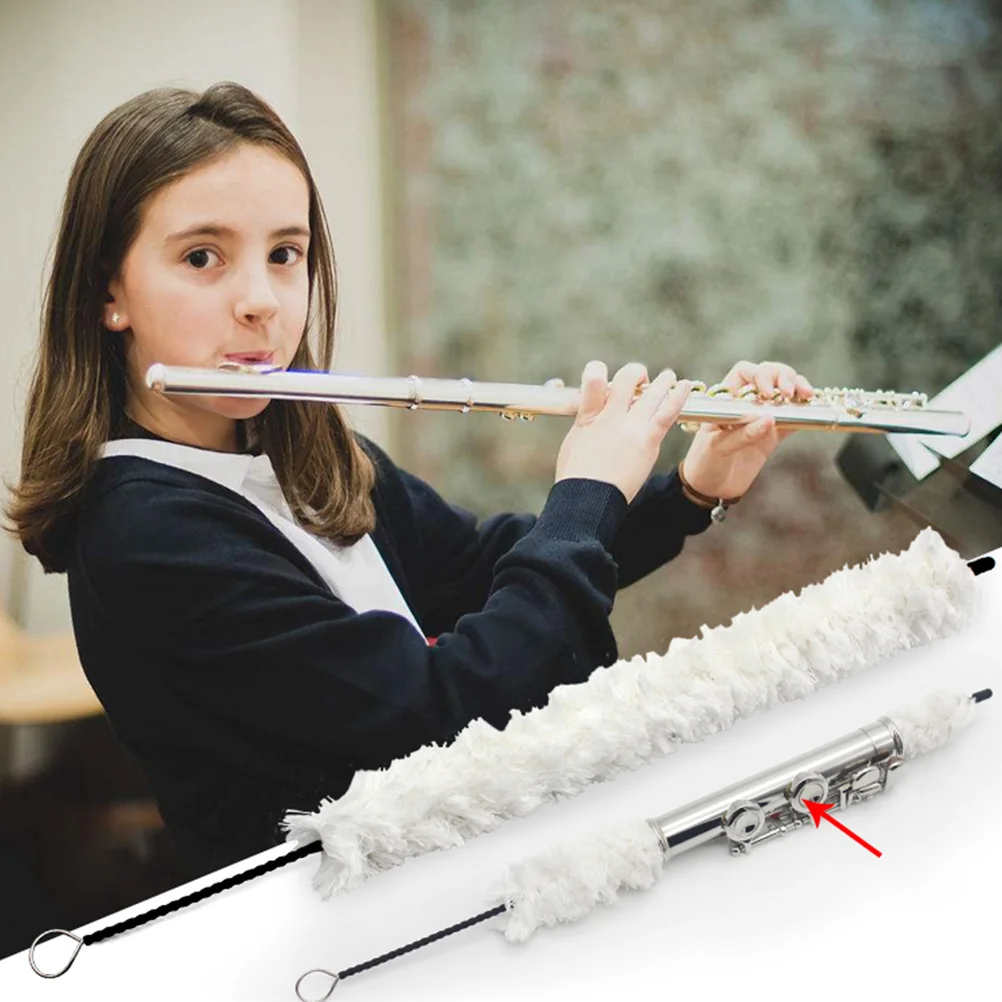 Flute Brush with Cleaning Head Flute Cleaner Flute Pipe Cleaner Flute Repair Tools Flute Instrument Cleaning Rod Flute Brush