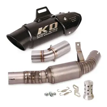 Slip On For Benelli Leoncino 500 51MM Motorcycle Exhaust Tail Pipe Escape Mid Link Pipe Muffler Connect Tube With DB Killer