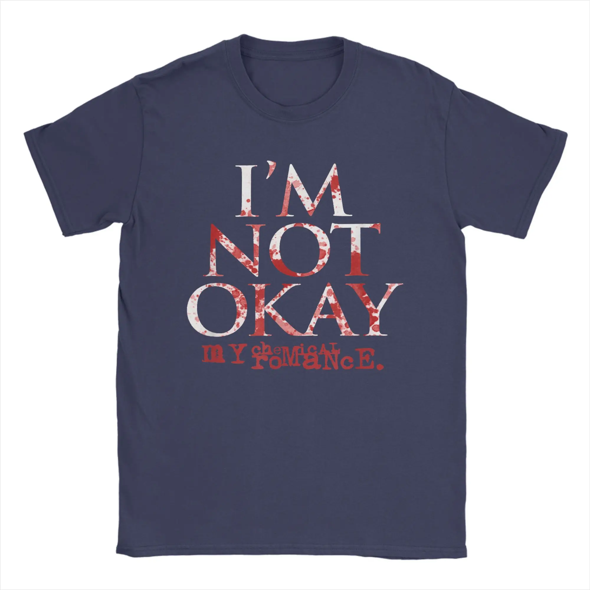 I'm Not Okay Graphic Vintage Men's T-Shirt - Short Sleeve Round Neck 100% Cotton Summer Tee
