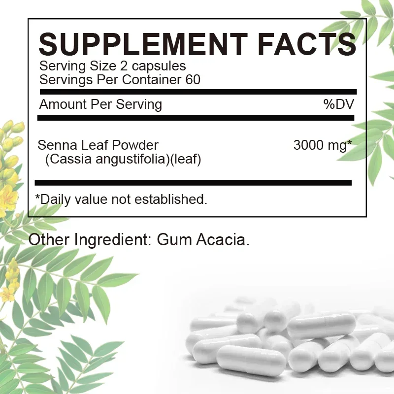 Gut Cleanse Detox Natural Senna Capsules Promote Intestinal Cleansing and Detoxification Relieve Constipation