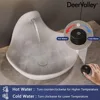 Artistic Concrete Bathroom Sink with Built-in Faucet and Pop-up Drain, Top Mount Bathroom Sink Bowl, Gray White 4