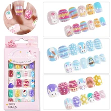 

24pcs Box Christmas Series Full Coverage Child/adult Fake Nails Press Self-adhesive Nail Tips Cute Kids Fake Nails Accessories