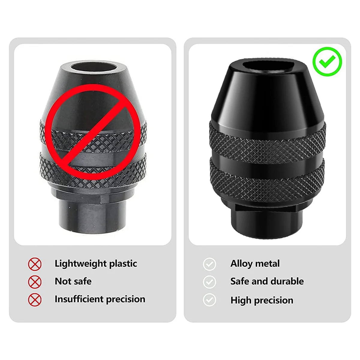 New Drill Chuck, 1/32 to 1/8 Replacement 4486 Drill Keyless Bit Chuck Shaft Rotary Tool Quick Change Adapter Kit