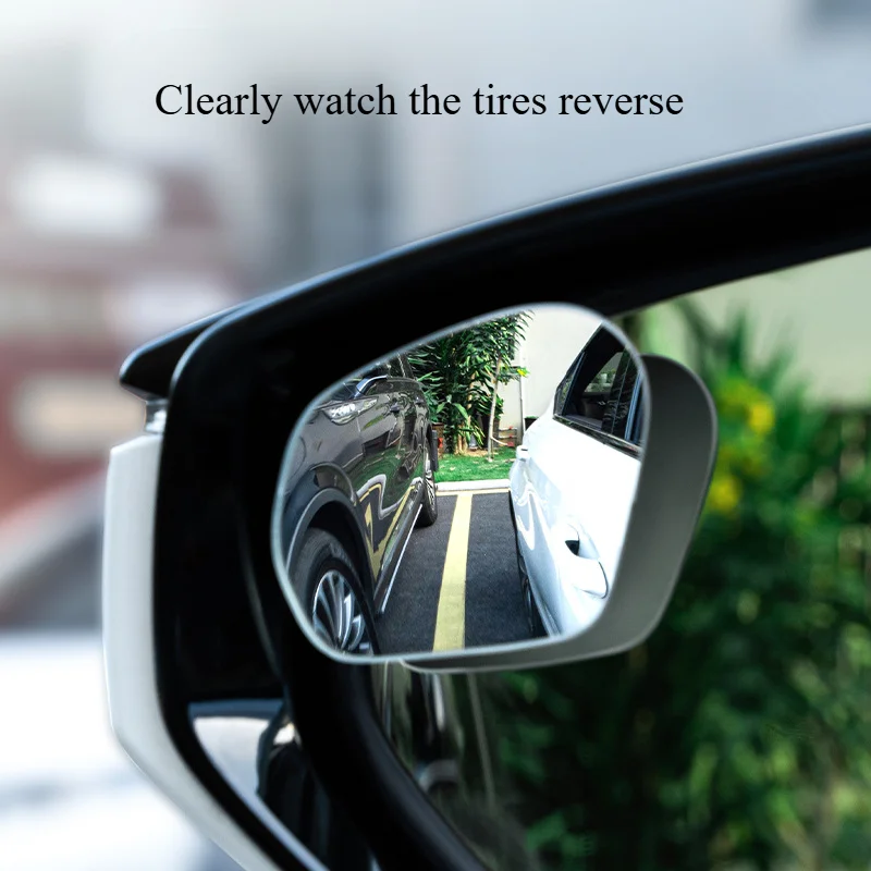 2pcs Car Mirror Wide Angle Car Blind Spot Mirrors 360&deg; Adjustable Auxiliary Rearview Mirrors HD Frameless Small Round Mirror Blind Spot Mirror Wide Angle Mirror