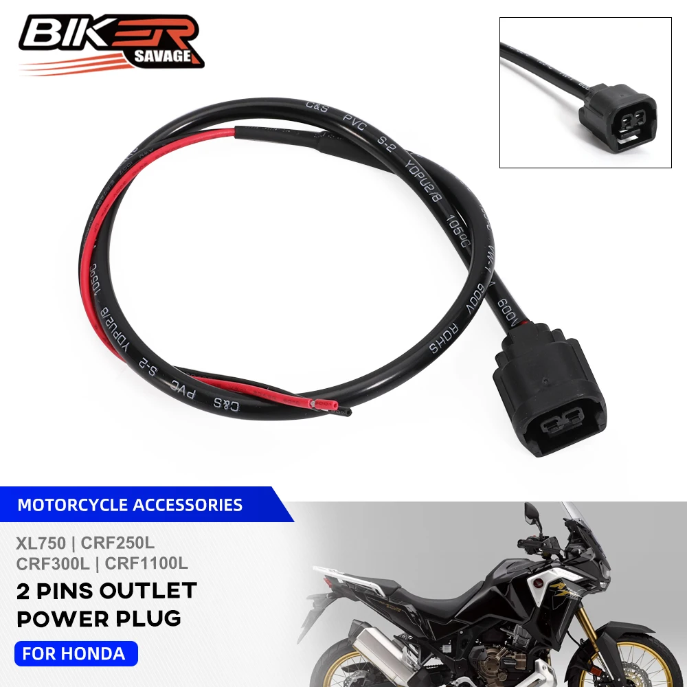 สําหรับ Honda CRF1100L 2024 2 Pins เสริม 12V Outlet Power Connector XL750 Transalp CRF300L CRF250L Rally Africa Twin 1100 Adv 1
