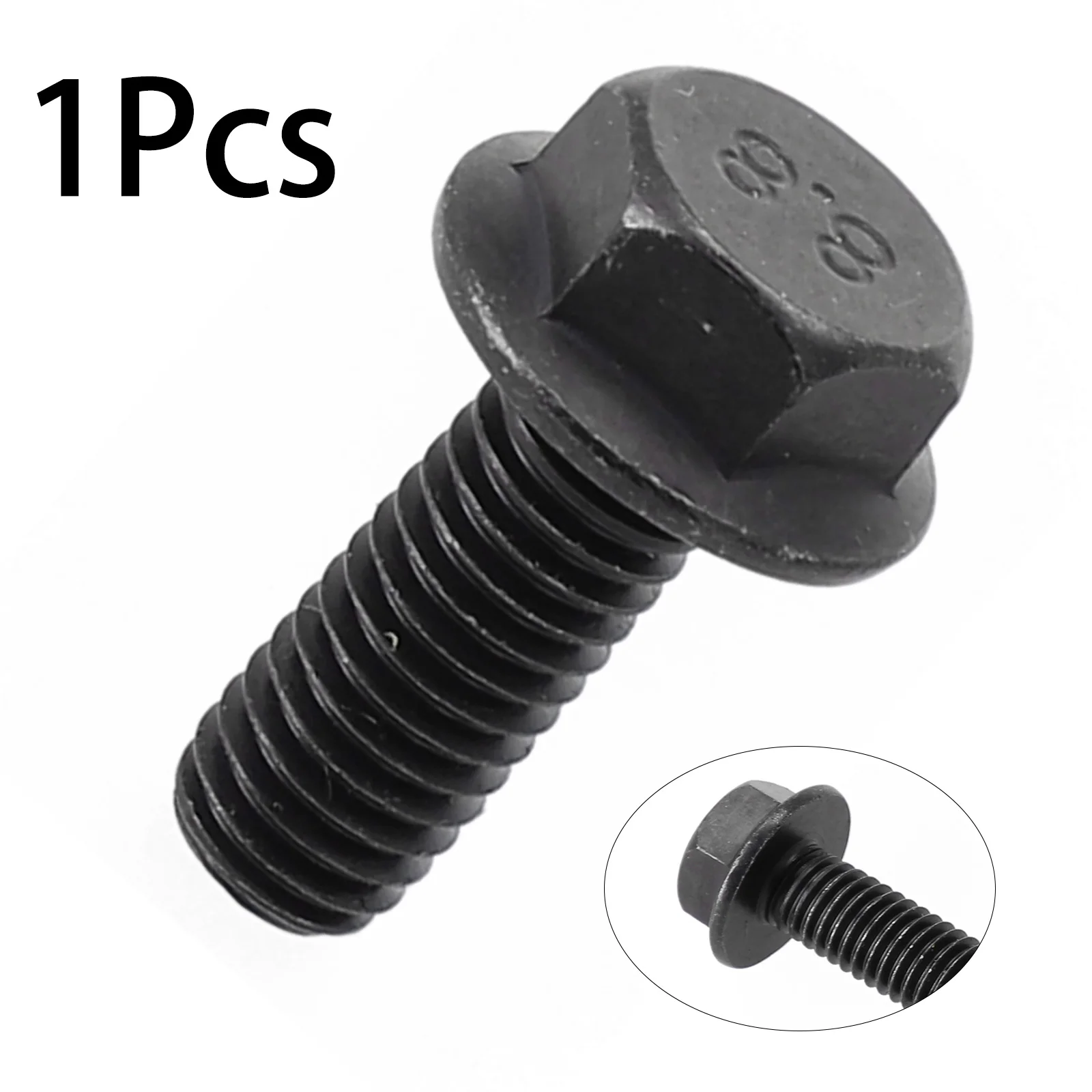 1pc Miter Saw Blade Bolt M8 X 20mm Left Hand Thread Hex Head Flange For Cutting Machine Tool Parts Black Saw Blade Screw ts titanium bolts m6x15 70mm flange head screw for bicycle headset cap mtb bike parts fixed gear（1pc）