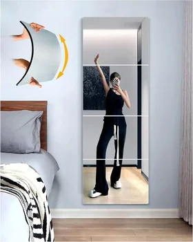 Specchio da parete 4/8 pezzi Specchio a figura intera per camera da letto Specchio infrangibile per tutto il corpo Grandi specchi acrilici morbidi infrangibili senza cornice 1