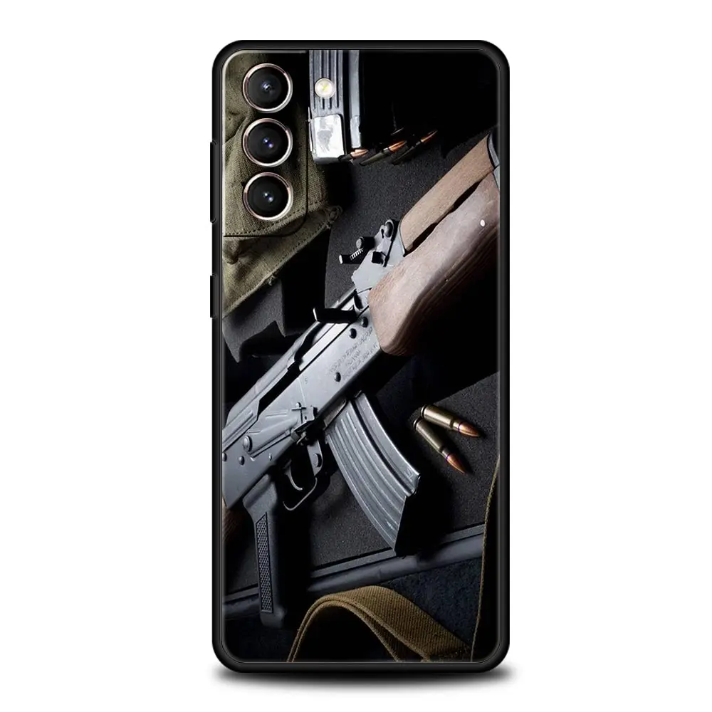 AK47 Handgun Design Soft Black Phone Case