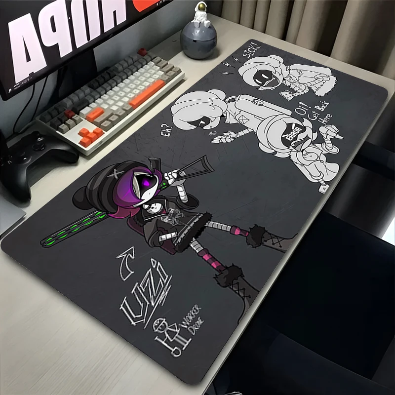 Mouse Pad Laptop Anime Gamer Cool Mousepad Office PC Murder Uzi N V J HD Print Keyboard Pad Drones Gaming Accessories Desk Mat 3