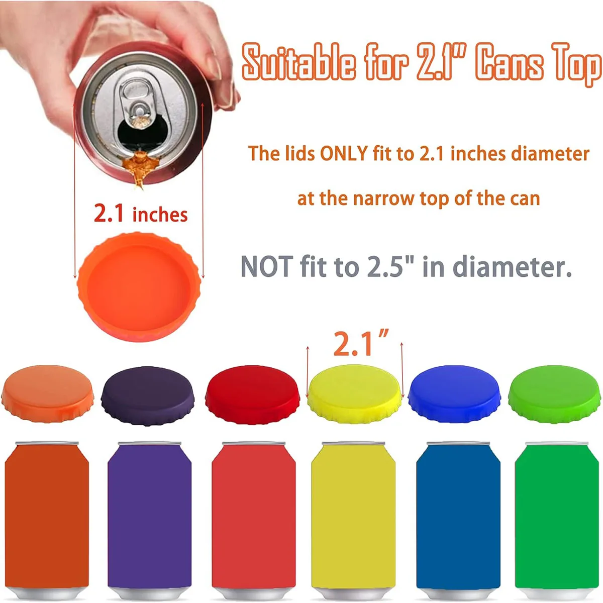 Silicone Soda Can Lids Tops Corks Reusable Fits Standard Soda Cans Beer Drinks Juice Coke Pack of 6 food cover kitchen utensils kitchen supplies