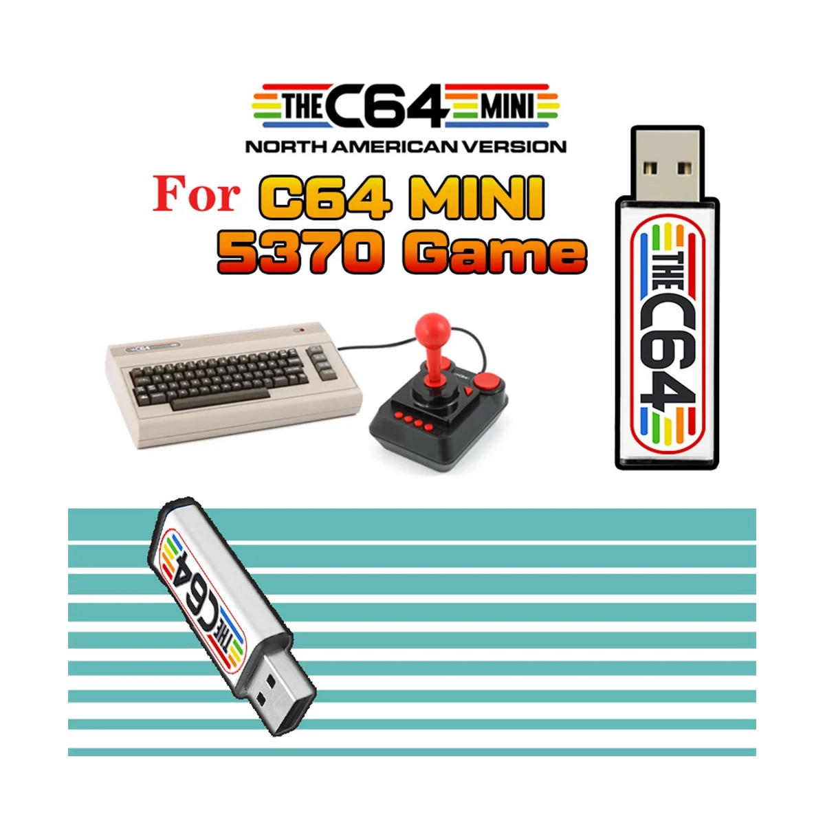 Chiavetta Usb Per Mini Console Di Gioco Retrò C64 Plug And Play Chiavetta Usb U Disco Di Gioco Con 5370 Giochi