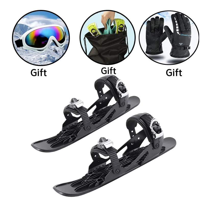 

Adjustable Bindings Mini Ski Skates for Snow The Short Skiboard Snowblades High Quality Portable Skiing Shoes Snow Board