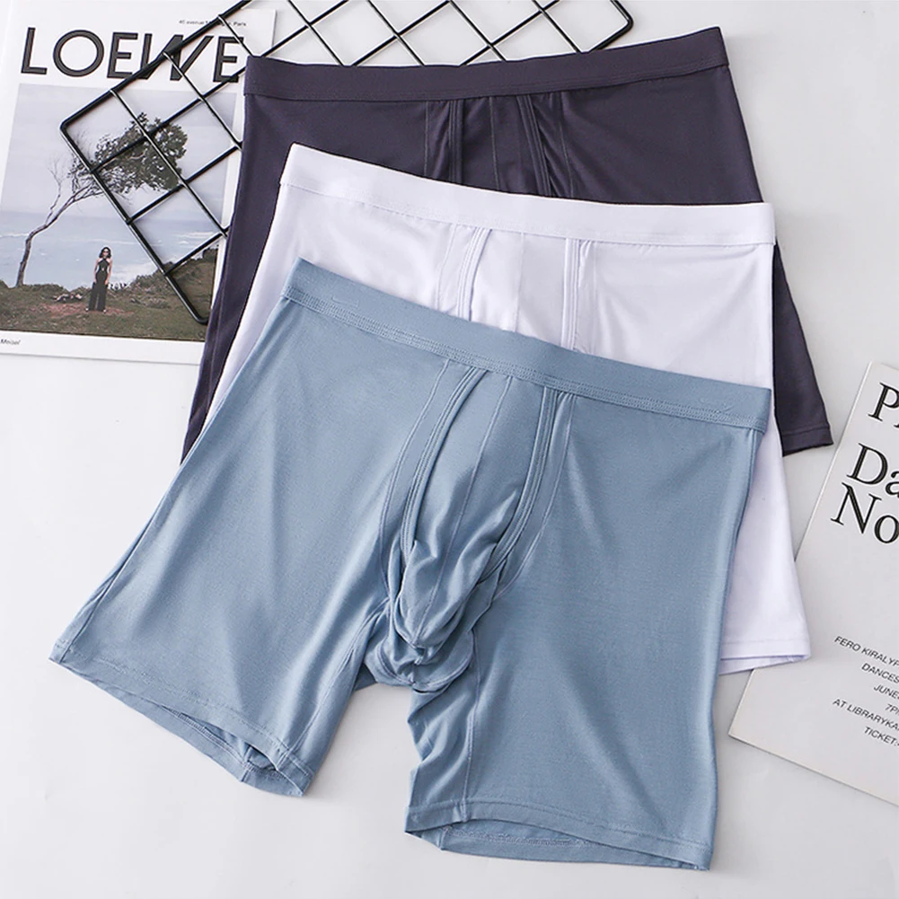 Mens Long Legs Underwear Separate Ball Pouch Breathable Comfort Sport