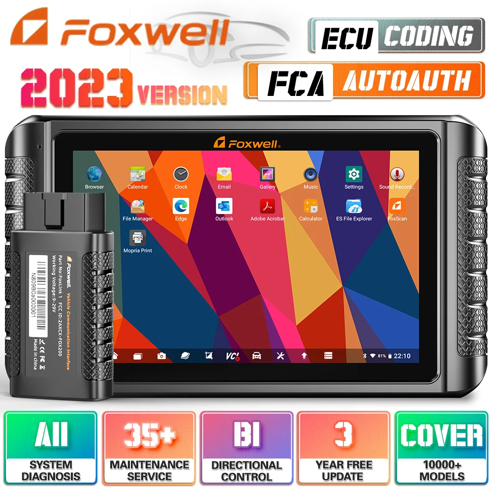 Foxwell Nt1009 Bluetooth Obd2 Strumenti Diagnostici Per Auto Tutti I Sistemi 35 + Reset Codifica Ecu Bidirezionale Scanner Automobilistico Obdii Scann