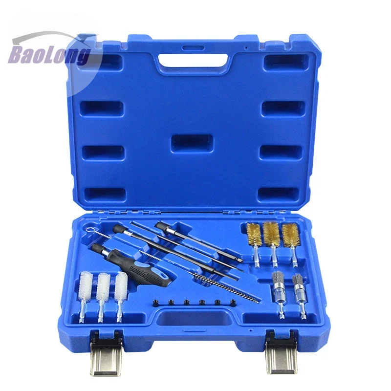 19pcs Diesel Fuel Injector Seat Cleaner Set Washing Cleaner Bristle Kit Cleaning Brushes Auto Repair Tools Car Cleaning Tool