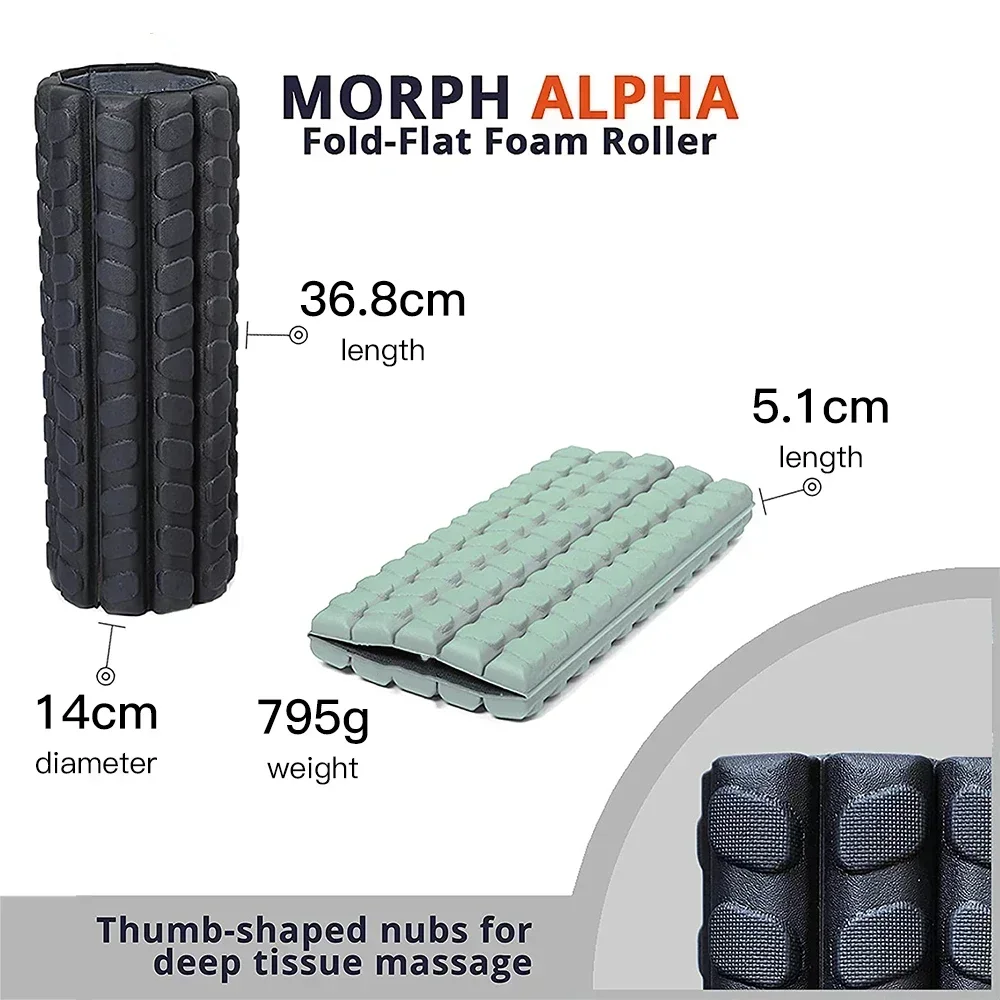 Foam Roller (Bravo-Sage) Collapsible Travel Foam Roller for Back Pain Relief Workout Muscle Recovery Back Massager Deep Tiss foam roller
