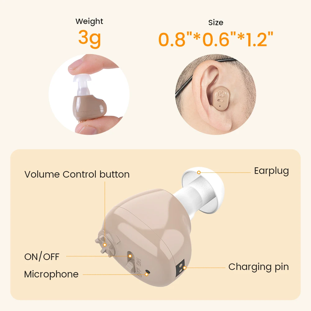 Hearing Aid Rechargeable Device for Elderly Deafness
