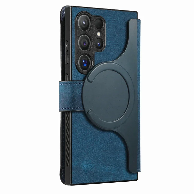 MagSafe Flip Leather Wallet Phone Case with Removable Magnetic Card Holder