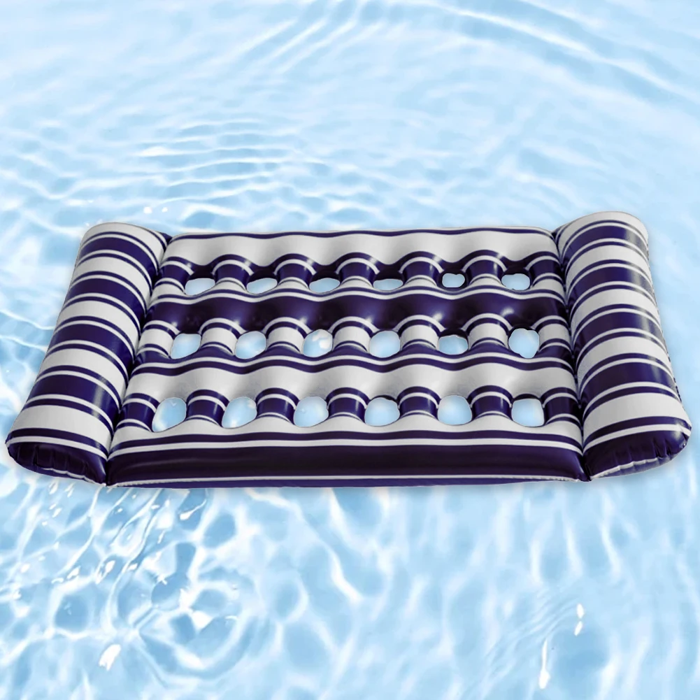 Inflatable Water Sleeping Bed PVC Floating Lounger Air Mattress Portable Swimming Pool Air Mattress Outdoor Swimming