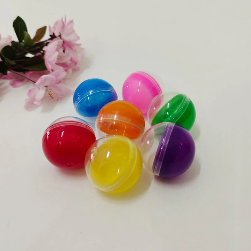 

100Pcs PP Transparent Plastic Surprise Ball Half Clear Half Color Round Ball Empty Toy Vending Ball Kids Gift 32mm