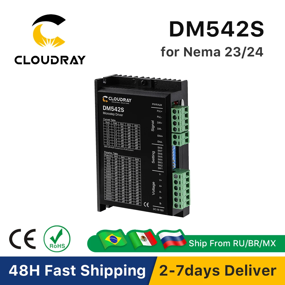 Cloudray DM542S Nema 23 Open Loop Stepper Driver 1.0-5.0A 18-50VDC for Nema17 Nema23 Stepper Motor Laser Cutting Machine stepper motor driver