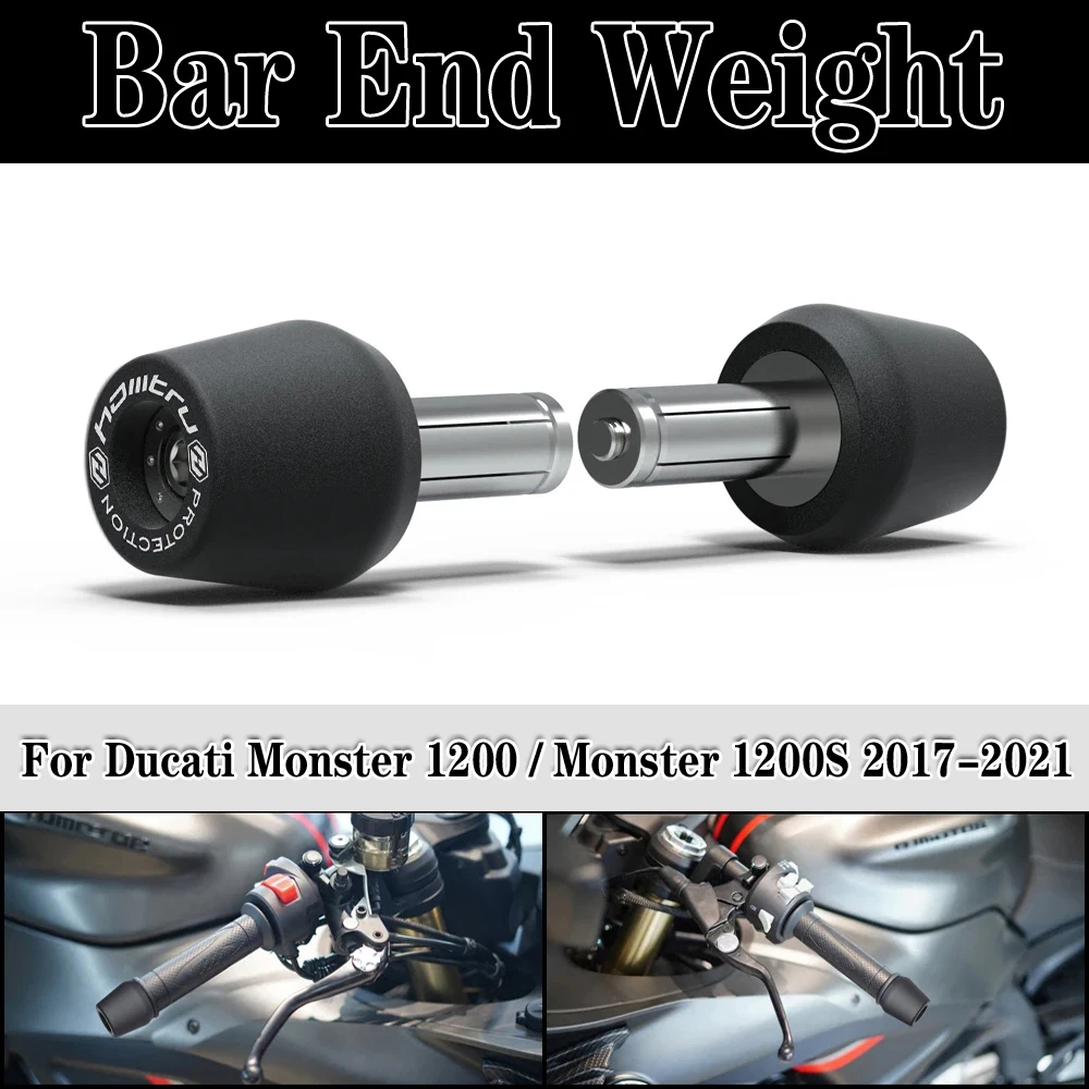 

For Ducati Monster 1200 / Monster 1200S 2017-2021 Motorcycle Handle Bar End Weight Grips Cap