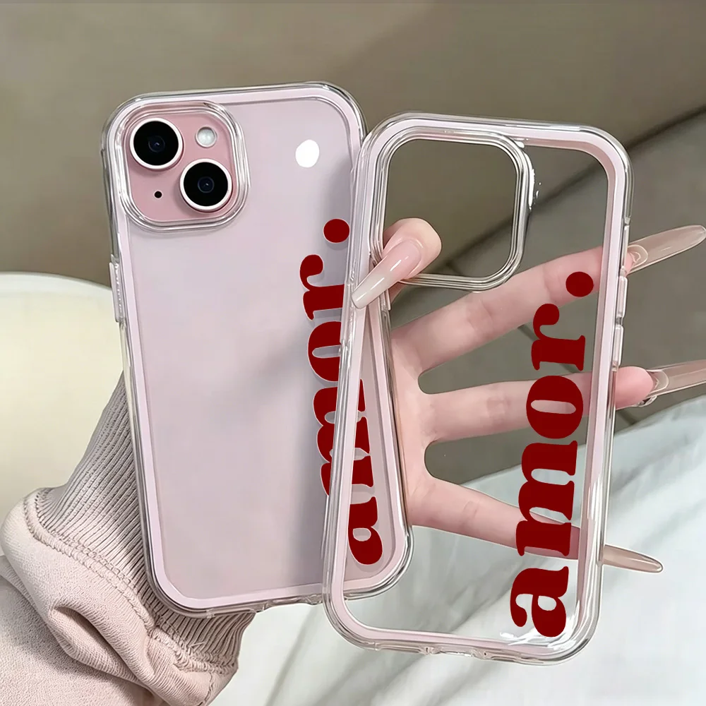 Creative Amor Clear Phone Case - Sleek and Protective Design