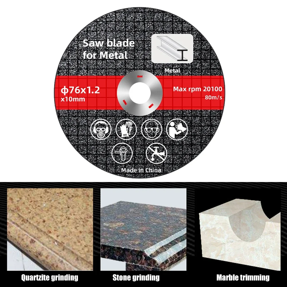 Saw Blade 76mm Metal Cutting Discs High Hardness Sanding Cutting Discs Wear Resistance Wheels Angle Grinder Accessories