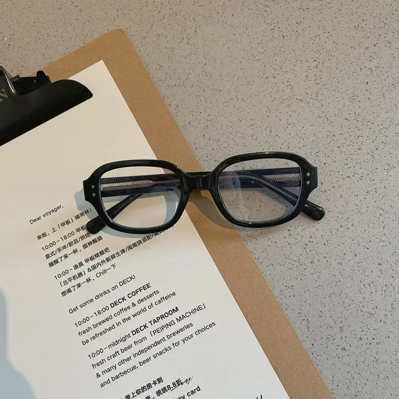 Vintage Y2K Retro Red Square Frame Blue Light Blocking Glasses